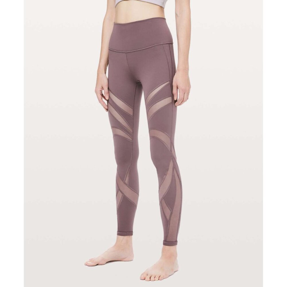 Lululemon Wunder Under High-Rise Tight Mesh 28" Antique Bark Size 2 NWOT